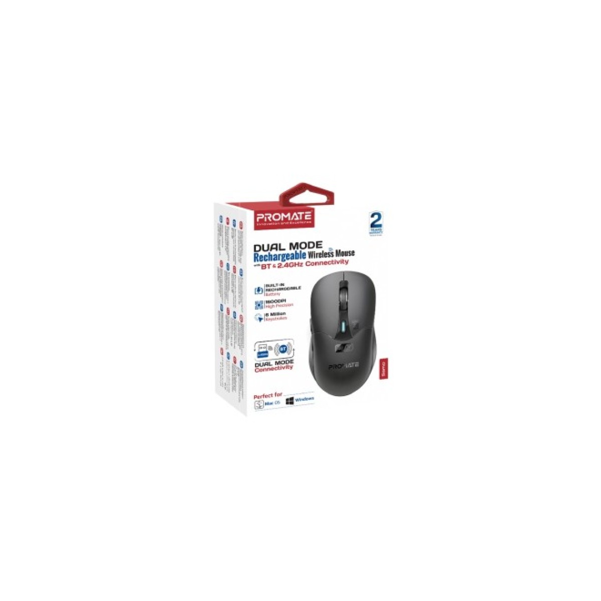 Мишка Promate Samo Wireless/Bluetooth Black (samo.black) 98_98.jpg - фото 6