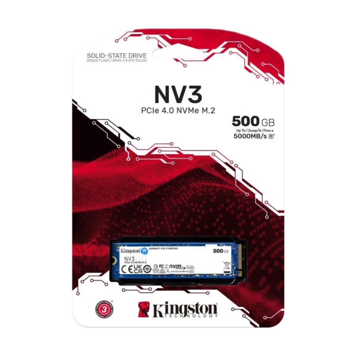 Накопичувач SSD M.2 2280 500GB Kingston (SNV3S/500G) 98_98.jpg - фото 3