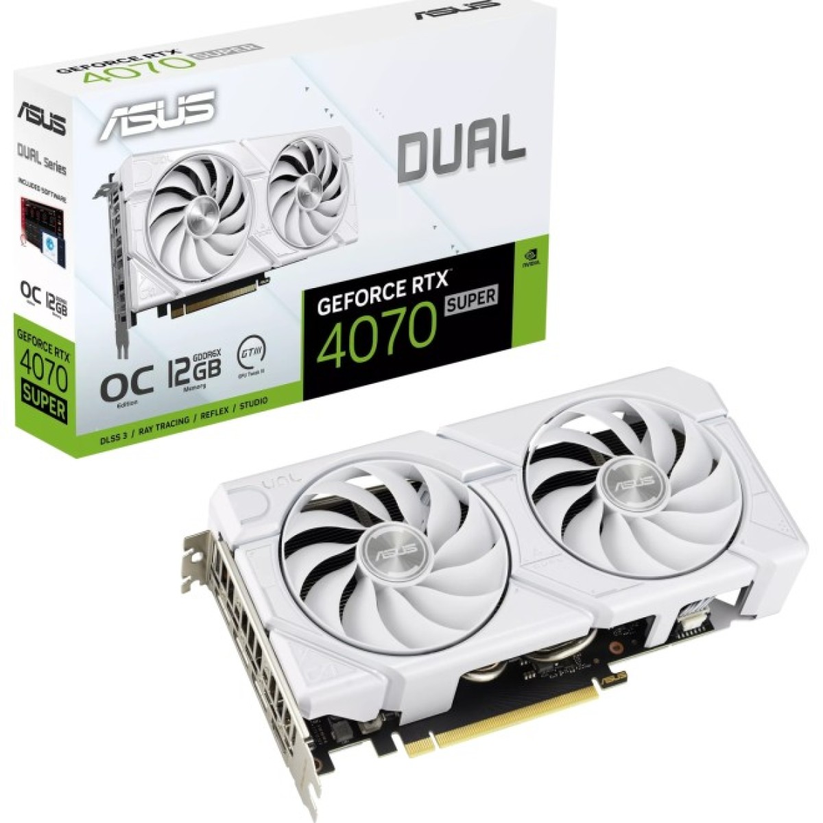 Видеокарта ASUS GeForce RTX4070 SUPER 12Gb DUAL OC WHITE EVO (DUAL-RTX4070S-O12G-EVO-WHITE) 98_98.jpg - фото 2