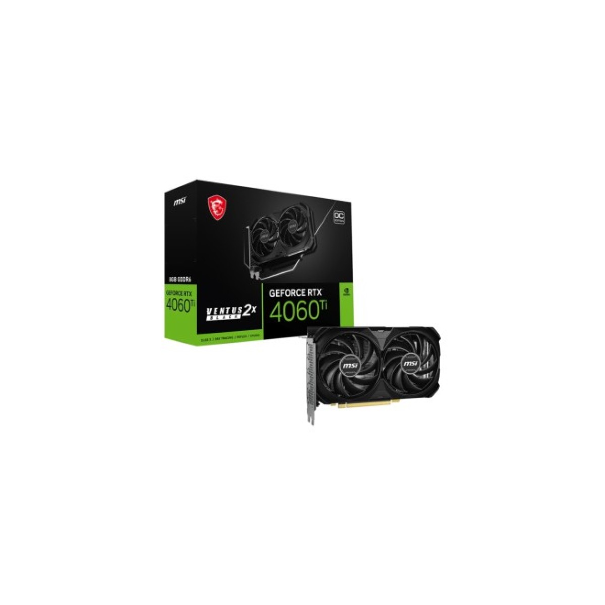 Відеокарта MSI GeForce RTX4060Ti 8Gb VENTUS 2X BLACK E1 OC (RTX 4060 Ti 8G VENTUS 2X BLACK E1 OC) 98_98.jpg - фото 2