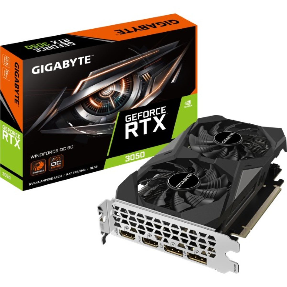 Видеокарта GIGABYTE GeForce RTX3050 6Gb WINDFORCE OC (GV-N3050WF2OC-6GD) 98_98.jpg - фото 3