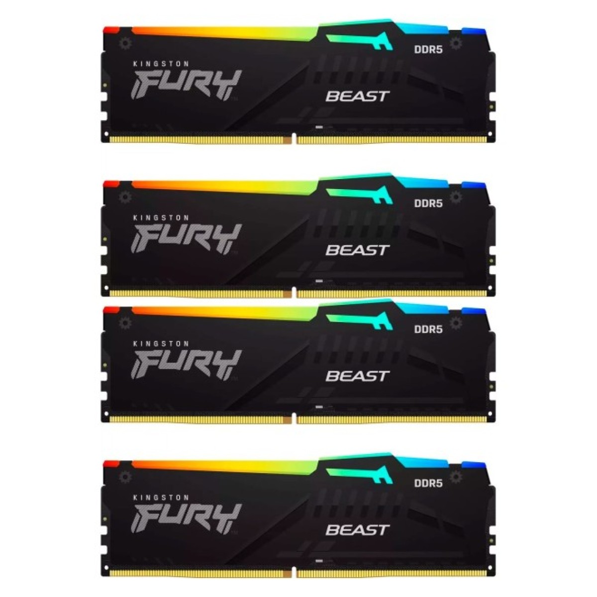 Модуль памяти для компьютера DDR5 128GB (4x32GB) 5600 MHz Beast RGB XMP Kingston Fury (ex.HyperX) (KF556C40BBAK4-128) 98_98.jpg - фото 1