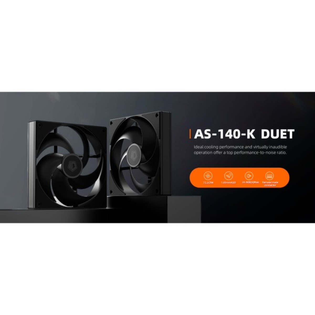 Кулер для корпуса ID-Cooling Вентилятор ID-Cooling AS-140-K Duet Black (AS-140-K DUET) 98_98.jpg - фото 4