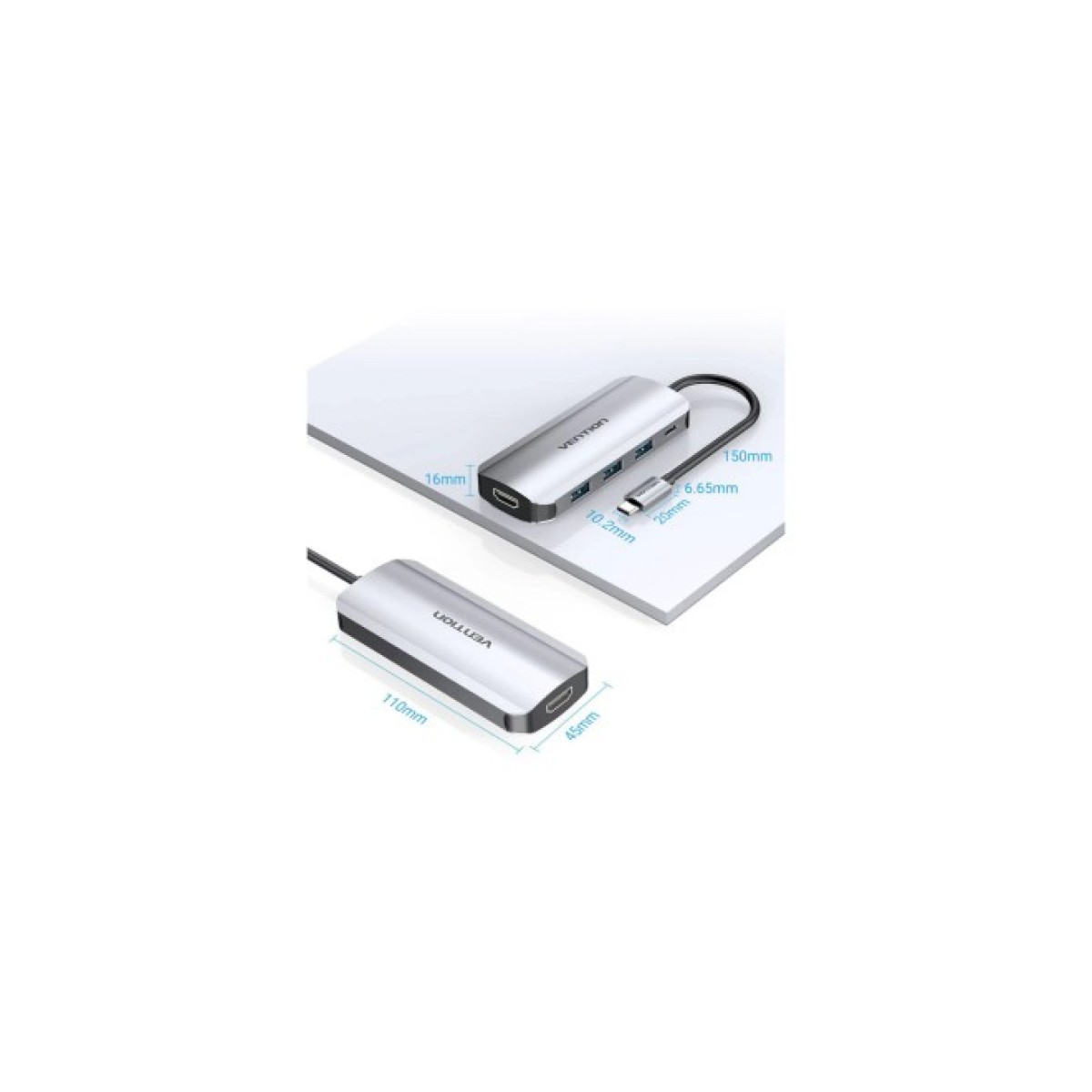 Концентратор Vention USB 3.1 Type-C to HDM/USB 3.0х3//PD 100W 5-in-1 (THFHB) 98_98.jpg - фото 3