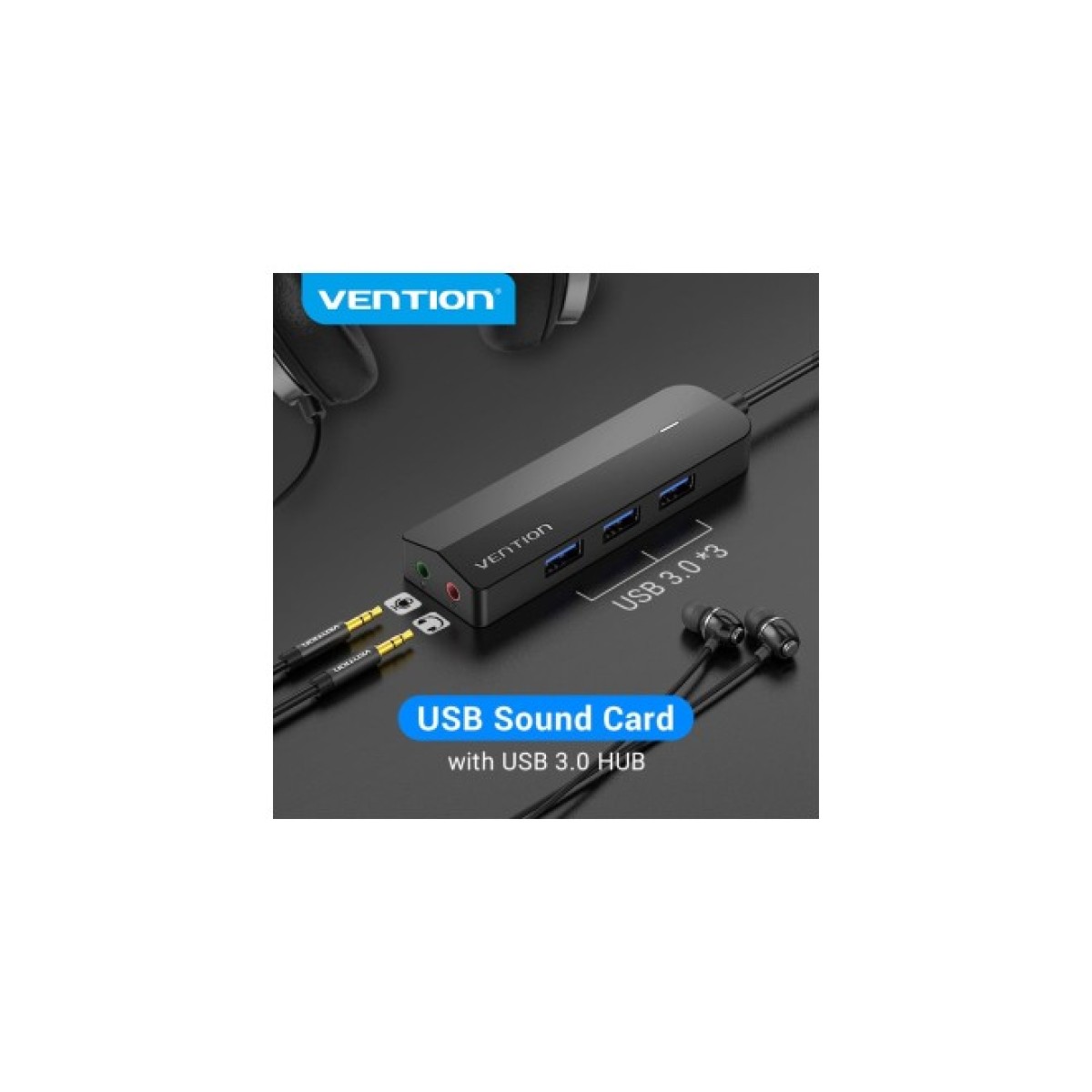 Концентратор Vention USB 3.0 to 3хUSB 3.0/2хTRS Audio/USB Micro 1.0m (CHIBF) 98_98.jpg - фото 5