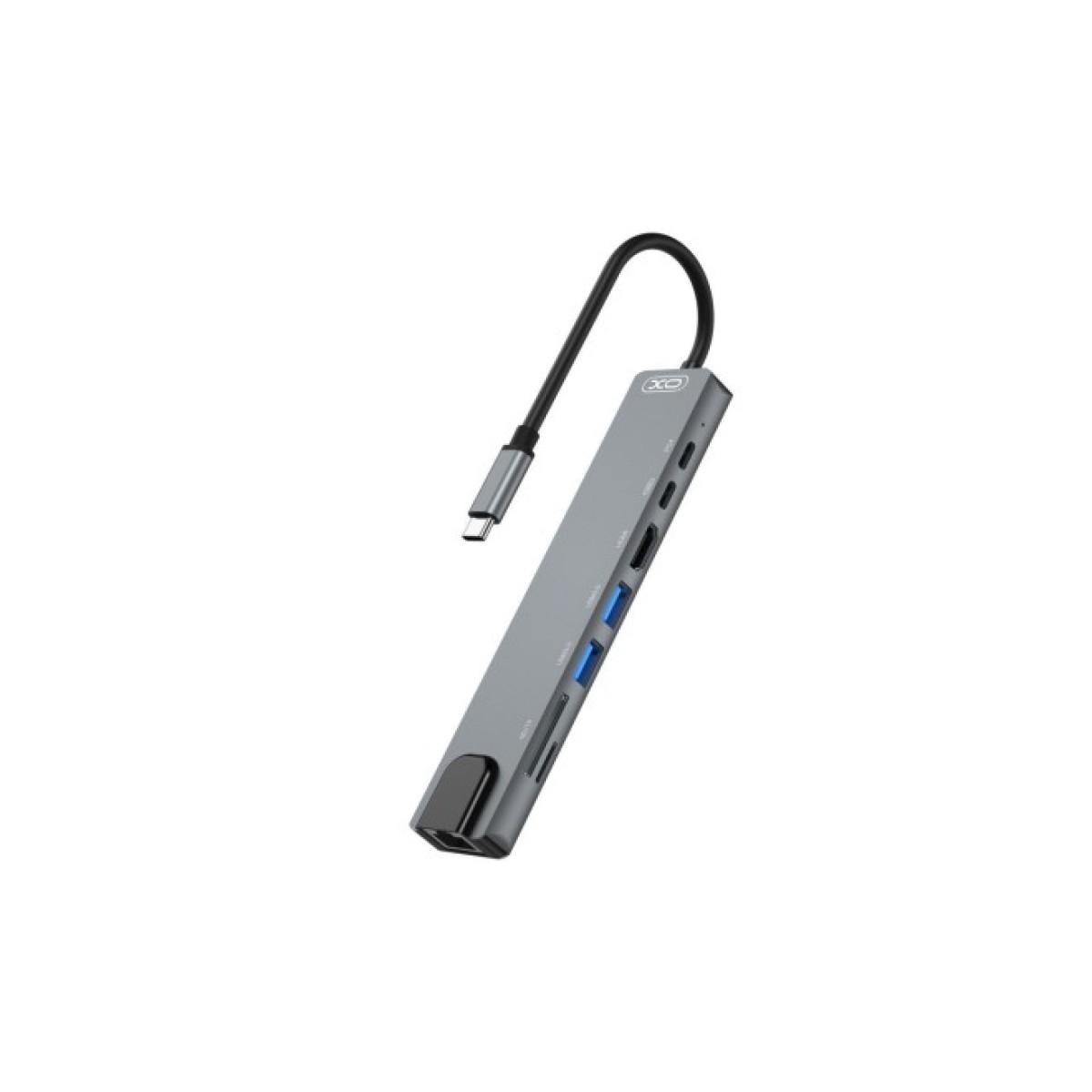 Концентратор XO 8-in-1 Dock USB-C (USB/USB-C PD/HDMI 4K/SD/TF/RJ45) (XO-HUB003SL) 256_256.jpg