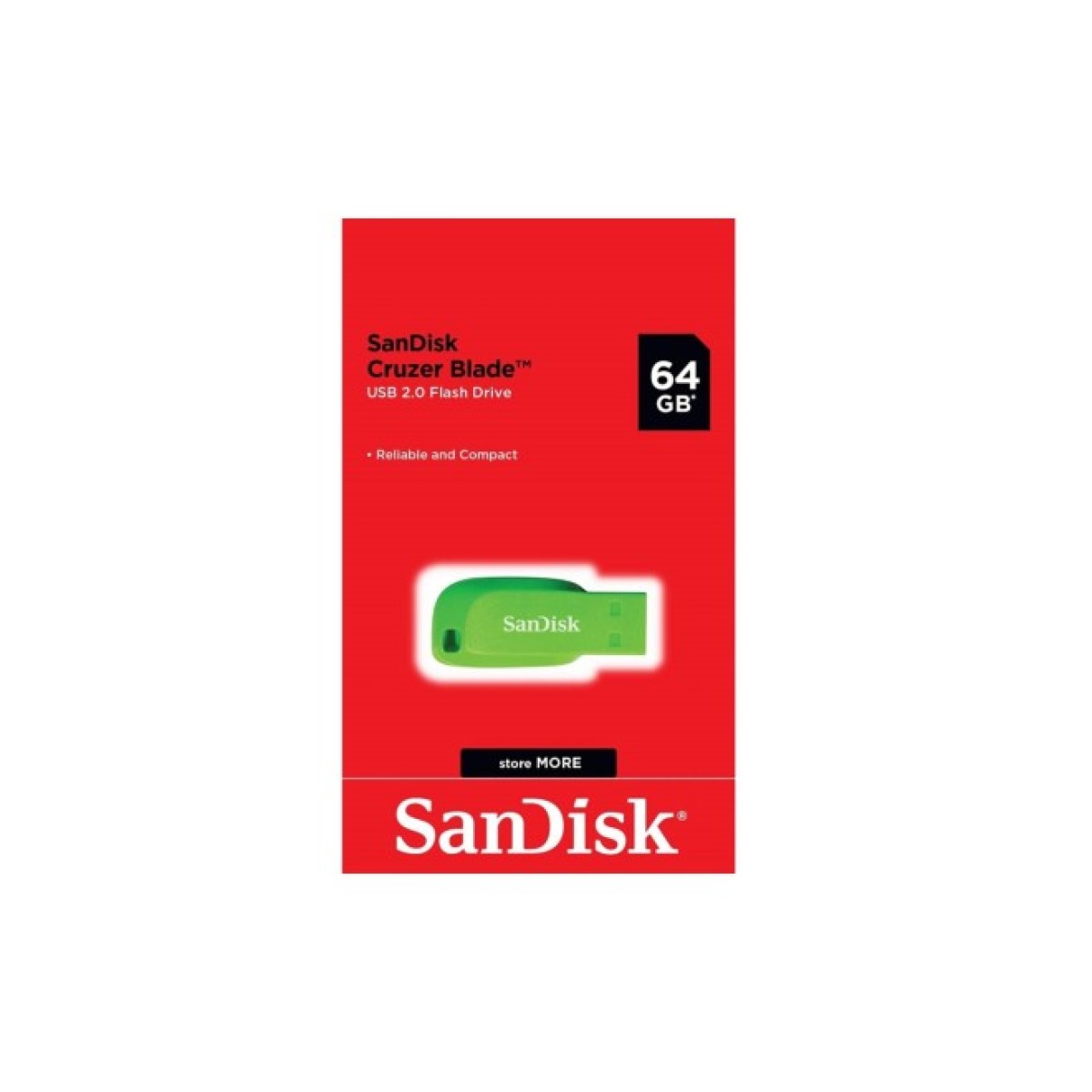 USB флеш накопичувач SanDisk 32GB Cruzer Blade Green USB 2.0 (SDCZ50C-032G-B35GE) 98_98.jpg - фото 2