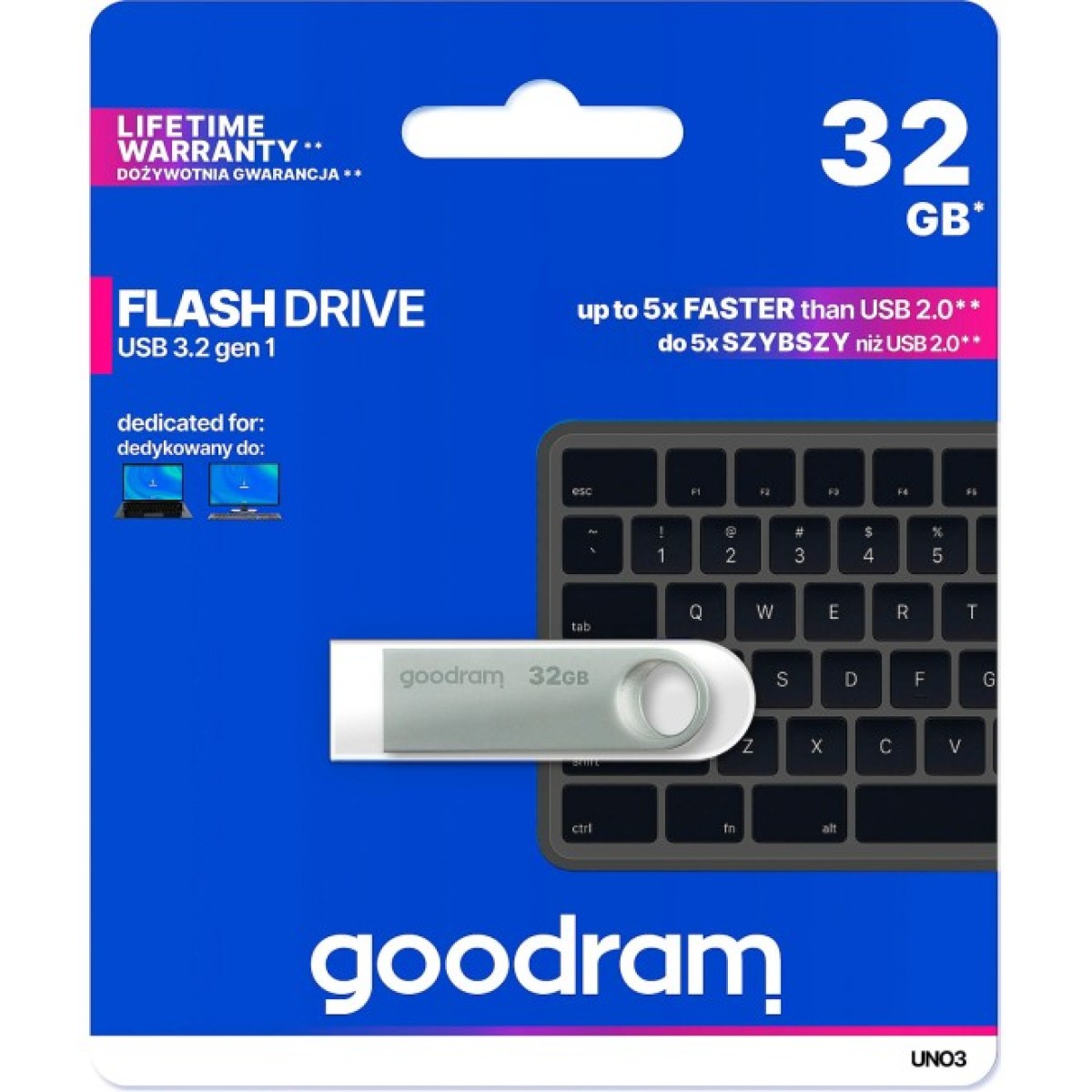 USB флеш накопичувач Goodram 32GB UNO3 Steel USB 3.2 (UNO3-0320S0R11) 98_98.jpg - фото 2