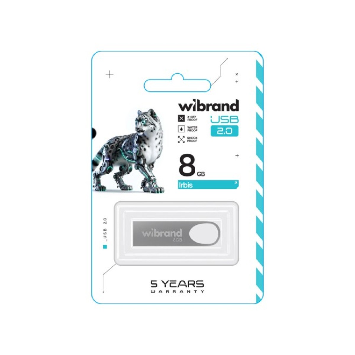 USB флеш накопичувач Wibrand 8GB Irbis Silver USB 2.0 (WI2.0/IR8U3S) 98_98.jpg - фото 2