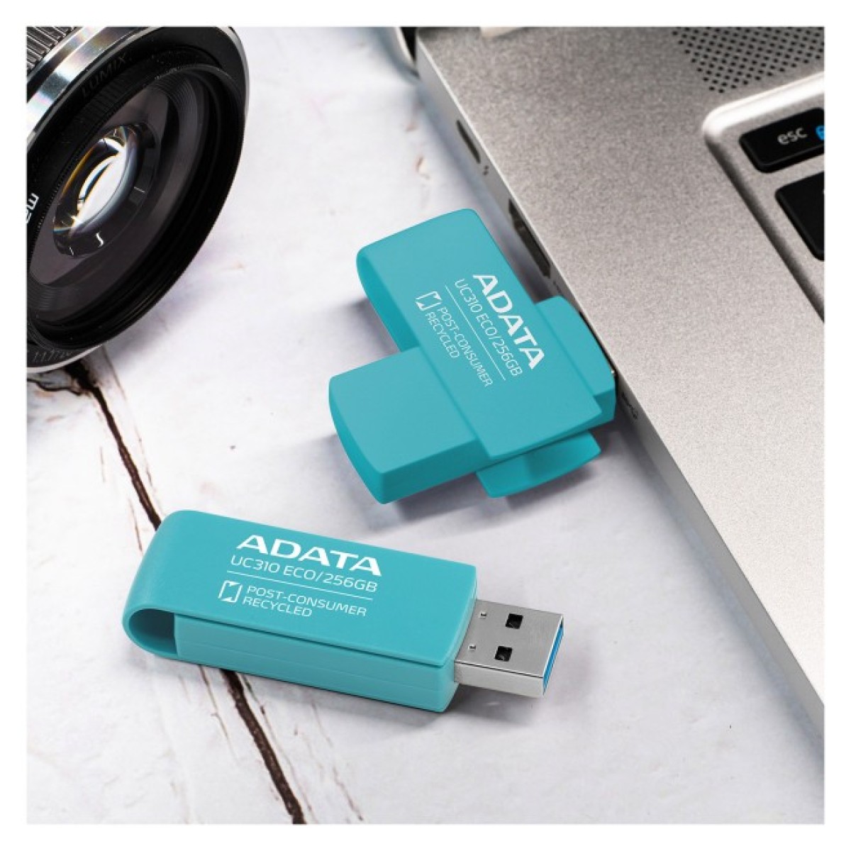 USB флеш накопитель ADATA 256GB UC310 Eco Green USB 3.2 (UC310E-256G-RGN) 98_98.jpg - фото 5