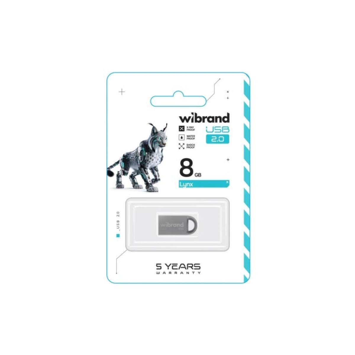 USB флеш накопичувач Wibrand 8GB lynx Silver USB 2.0 (WI2.0/LY8M2S) 98_98.jpg - фото 2