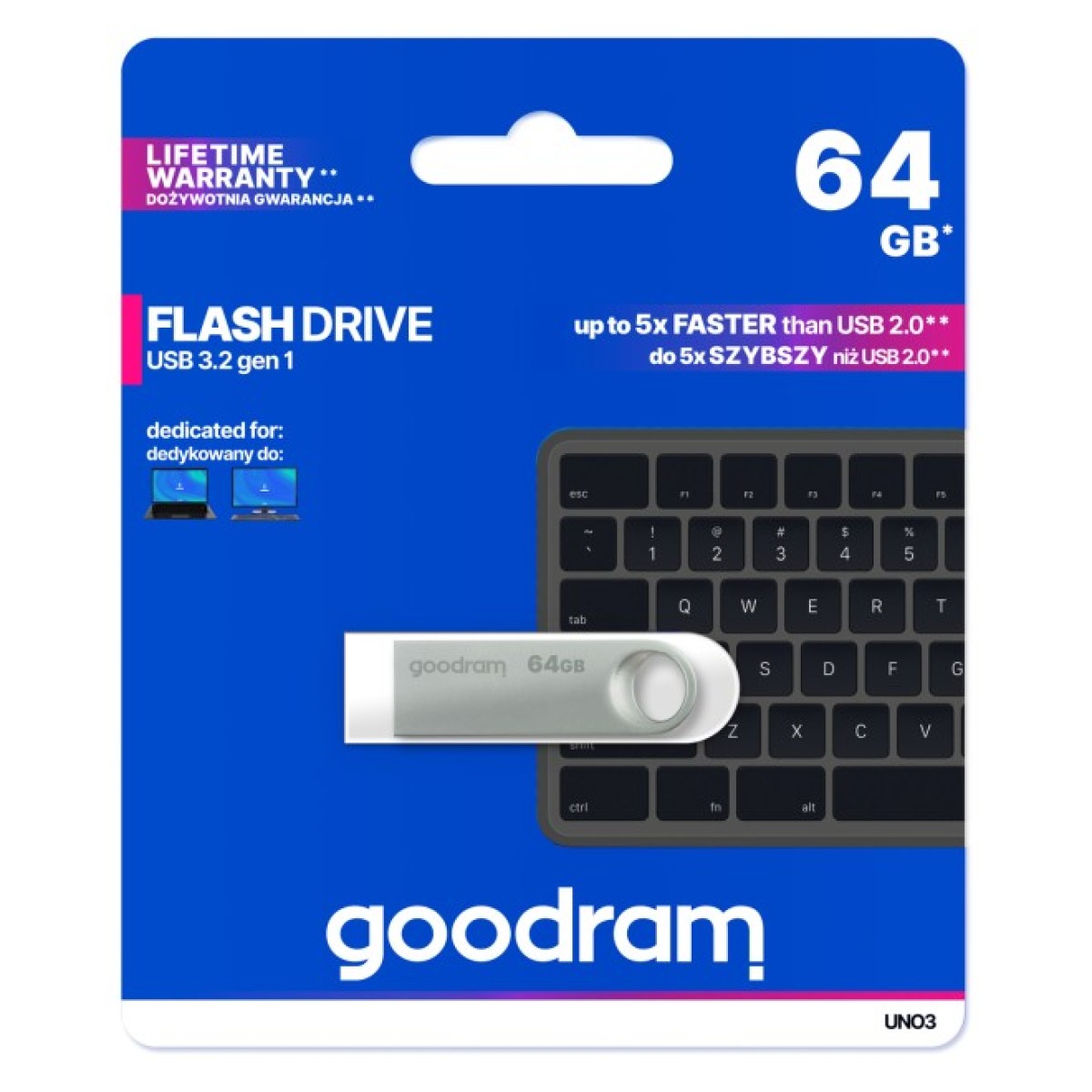 USB флеш накопитель Goodram 64GB UNO3 Steel USB 3.2 (UNO3-0640S0R11) 98_98.jpg - фото 5