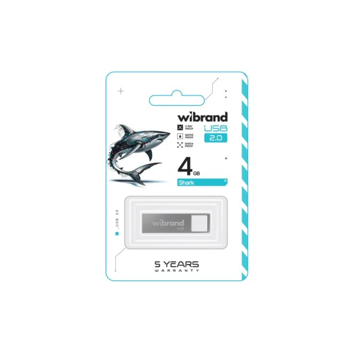 USB флеш накопитель Wibrand 4GB Shark Silver USB 2.0 (WI2.0/SH4U4S) 98_98.jpg - фото 2