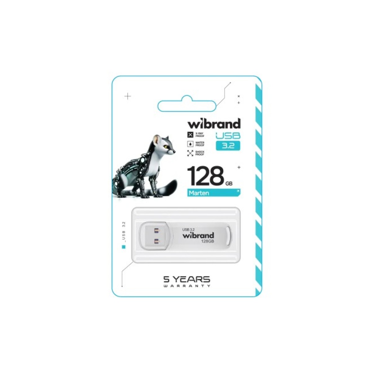 USB флеш накопичувач Wibrand 128GB Marten White USB 3.2 Gen 1 (USB 3.0) (WI3.2/MA128P10W) 98_98.jpg - фото 2