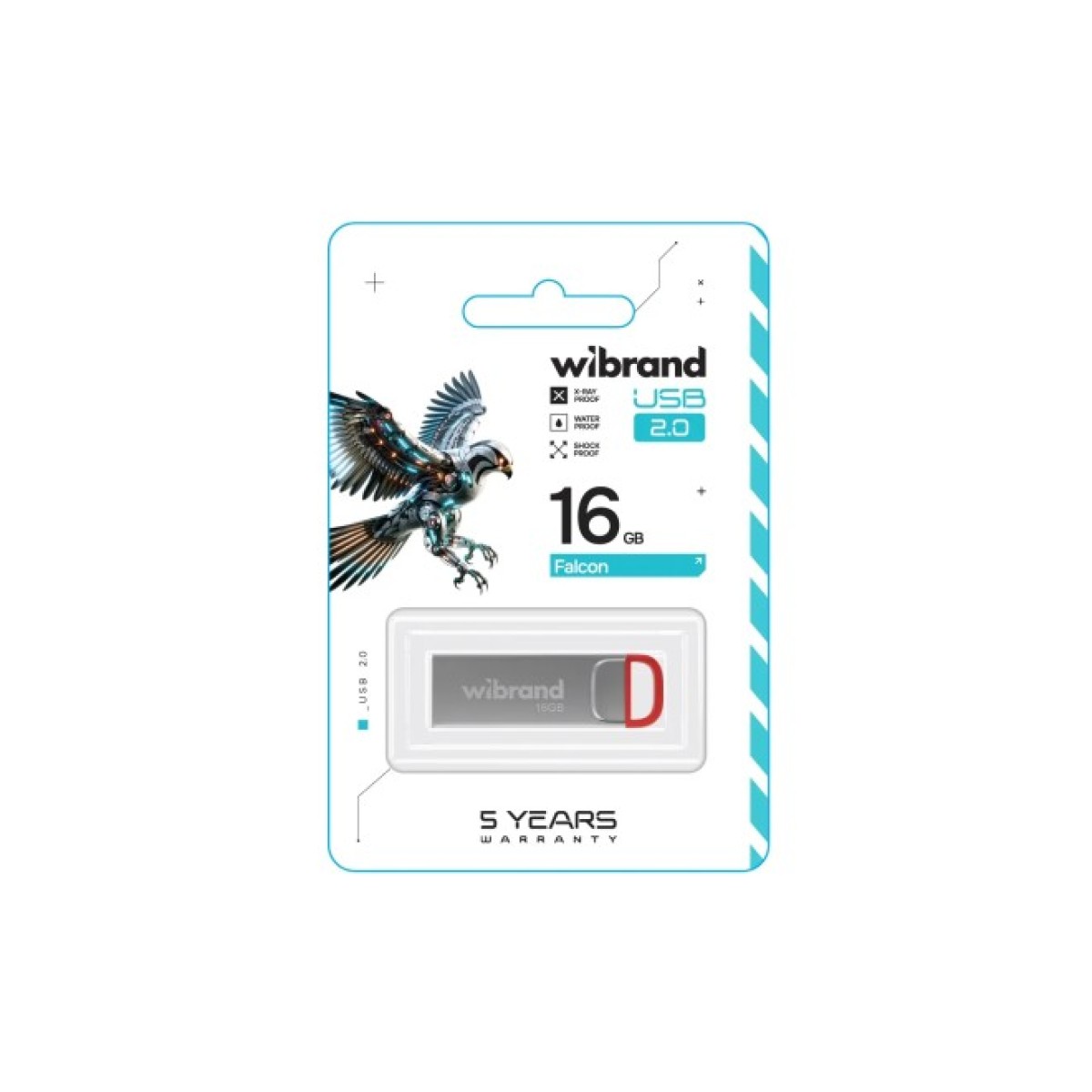 USB флеш накопитель Wibrand 16GB Falcon Silver-Red USB 2.0 (WI2.0/FA16U7R) 98_98.jpg - фото 2