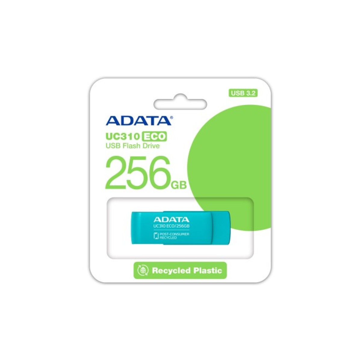 USB флеш накопитель ADATA 256GB UC310 Eco Green USB 3.2 (UC310E-256G-RGN) 98_98.jpg - фото 7