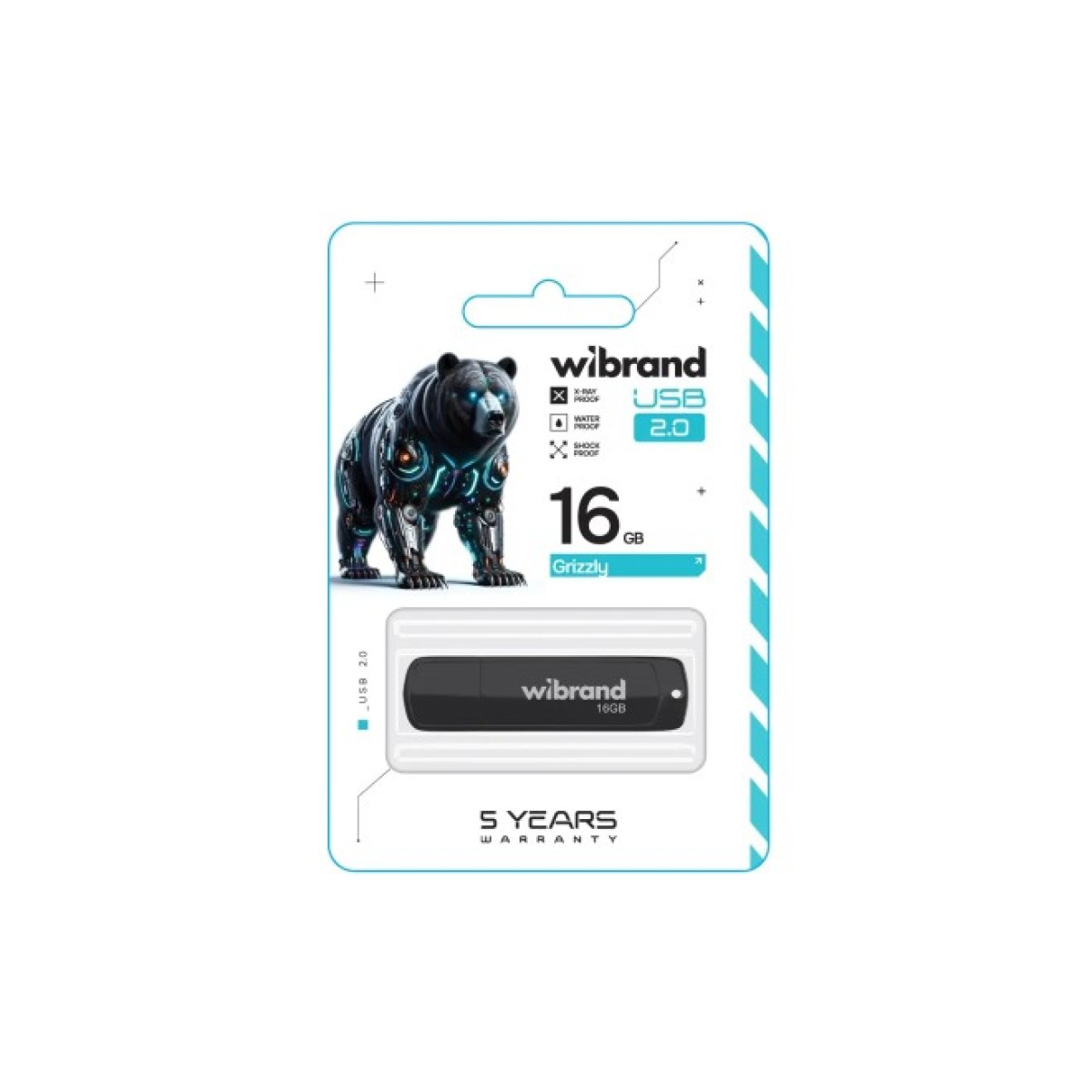 USB флеш накопичувач Wibrand 16GB Grizzly Black USB 2.0 (WI2.0/GR16P3B) 98_98.jpg - фото 2