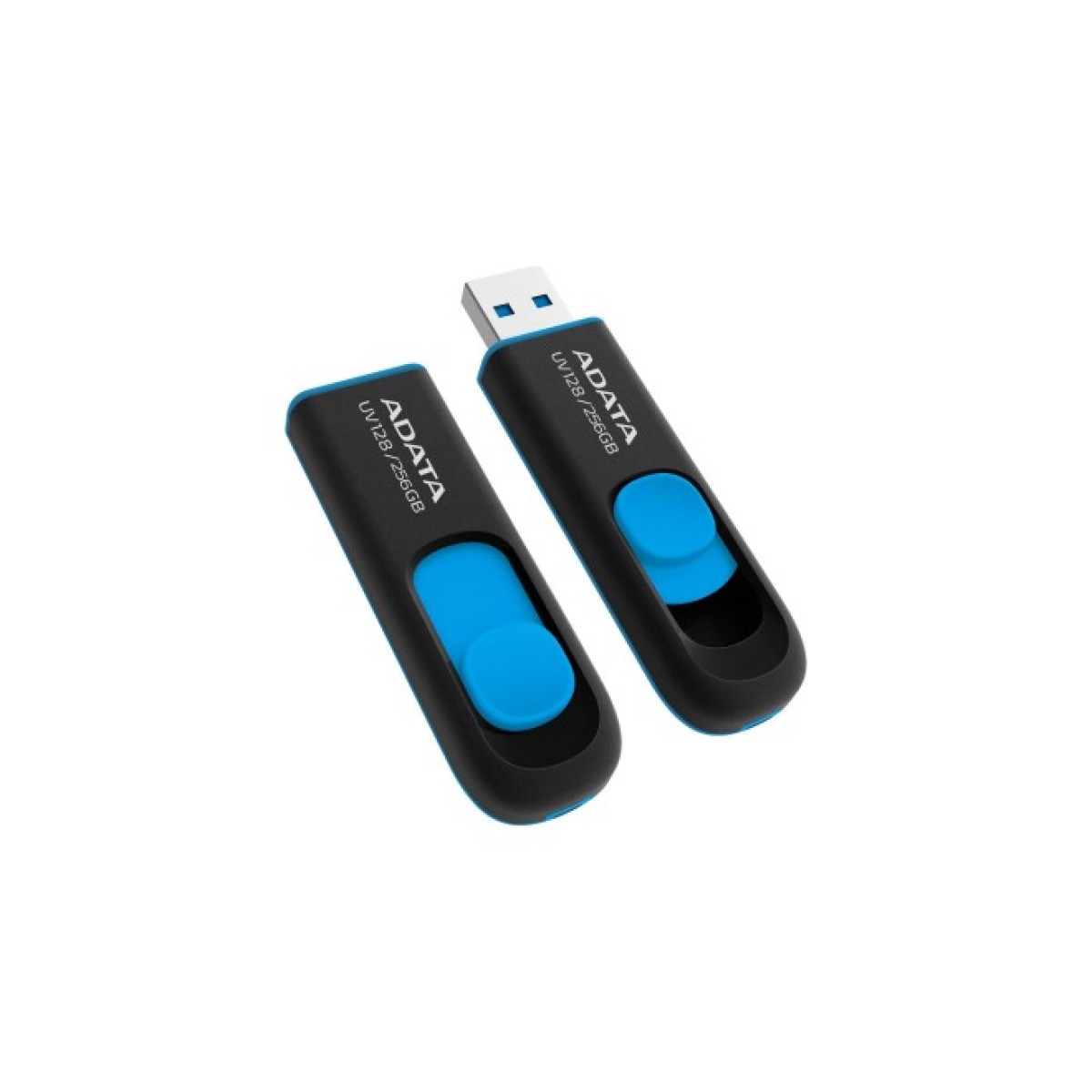 USB флеш накопичувач ADATA 256GB UV128 Black/Blue USB 3.2 (AUV128-256G-RBE) 98_98.jpg - фото 4