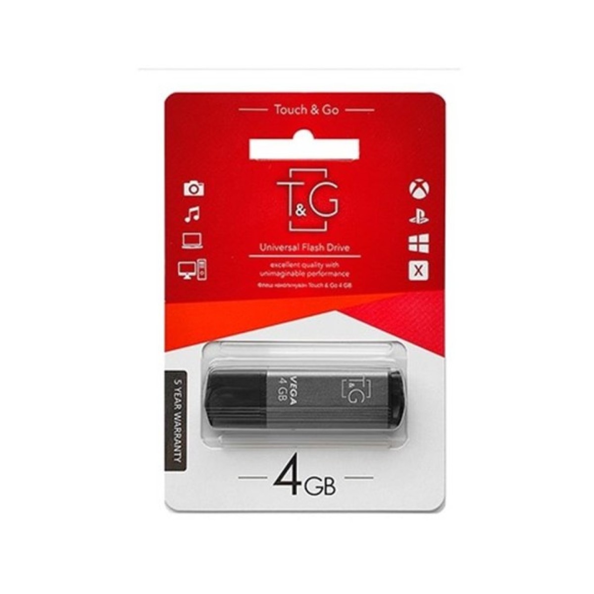 USB флеш накопичувач T&G 4GB 121 Vega Series Grey USB 2.0 (TG121-4GBGY) 98_98.jpg - фото 2