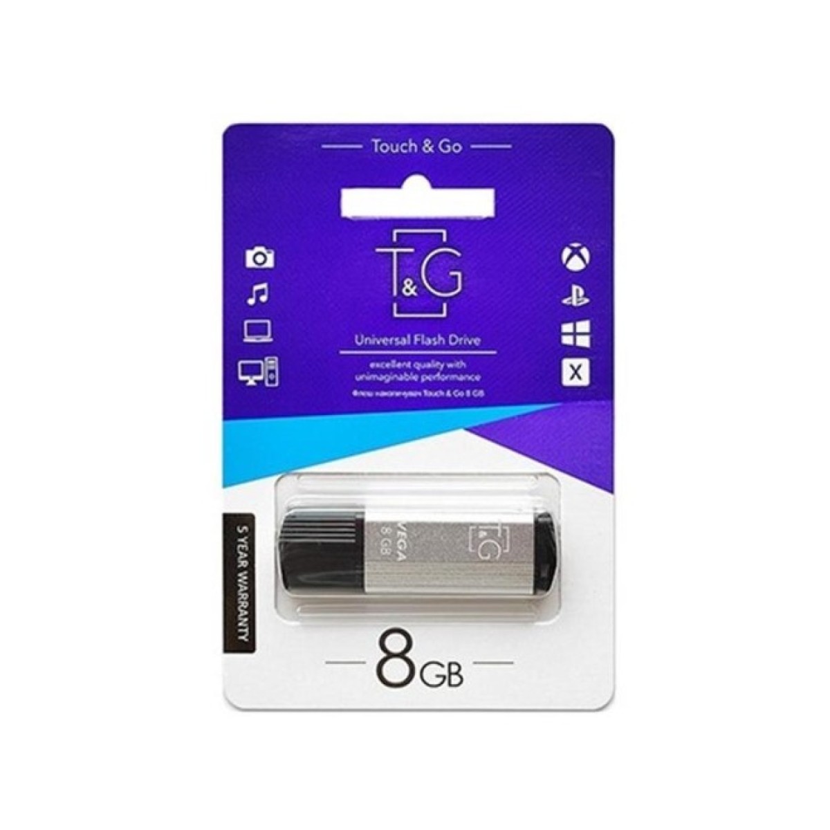 USB флеш накопитель T&G 8GB 121 Vega Series Silver USB 2.0 (TG121-8GBSL) 98_98.jpg - фото 2