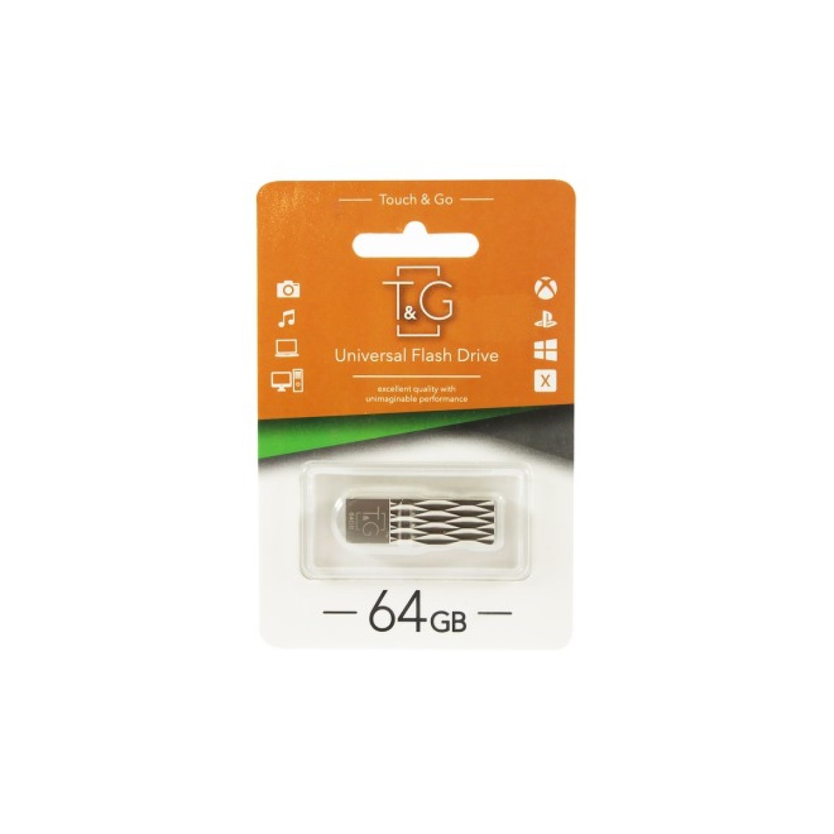 USB флеш накопичувач T&G 64GB 103 Metal Series Silver USB 2.0 (TG103-64G) 256_256.jpg