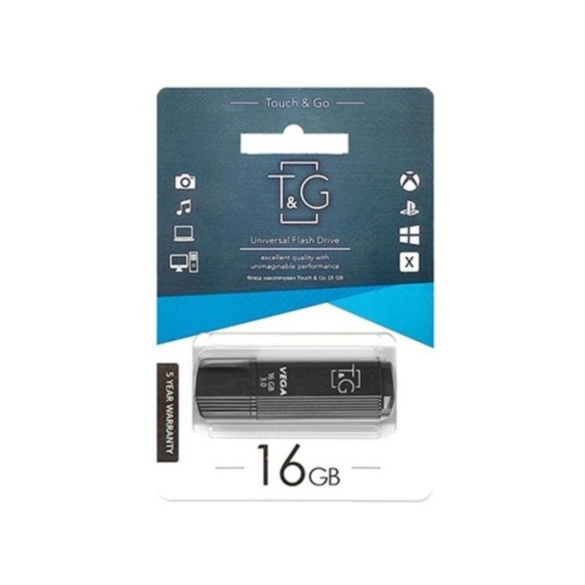 USB флеш накопичувач T&G 16GB 121 Vega Series Black USB 2.0 (TG121-16GBBK) 98_98.jpg - фото 2