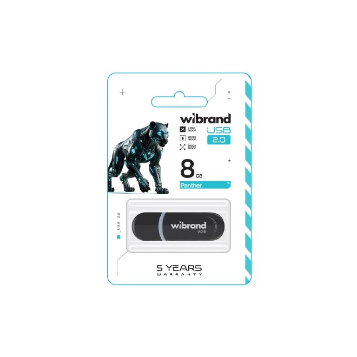 USB флеш накопичувач Wibrand 8GB Panther Black USB 2.0 (WI2.0/PA8P2B) 98_98.jpg - фото 2