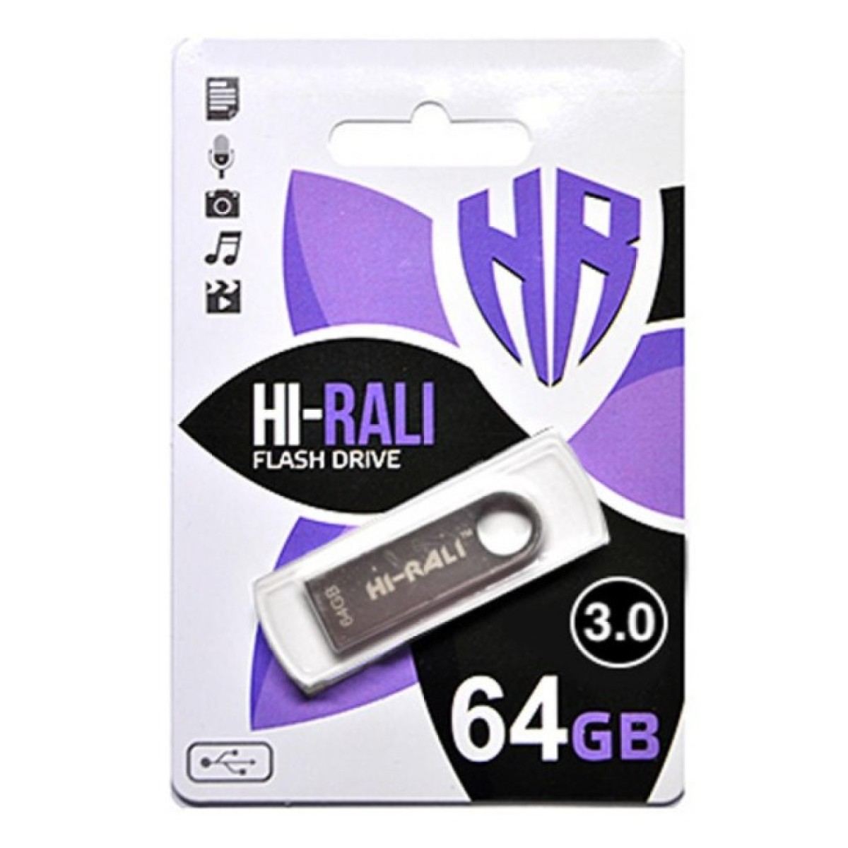 USB флеш накопичувач Hi-Rali 64GB Shuttle Series Silver USB 2.0 (HI-64GBSHSL) 98_98.jpg