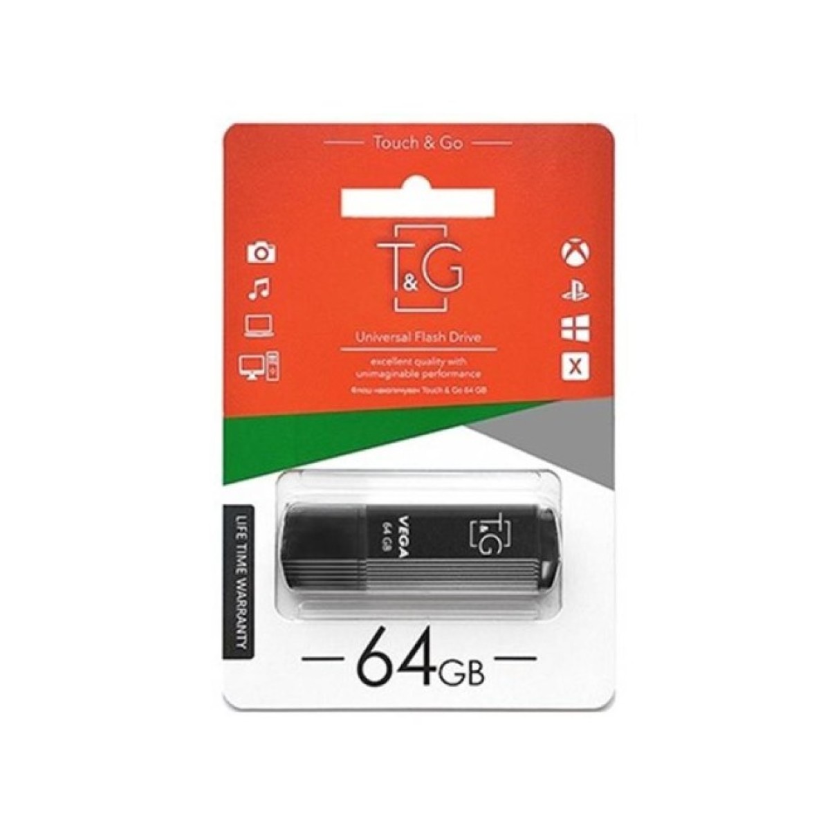 USB флеш накопитель T&G 64GB 121 Vega Series Black USB 2.0 (TG121-64GBBK) 98_98.jpg - фото 2