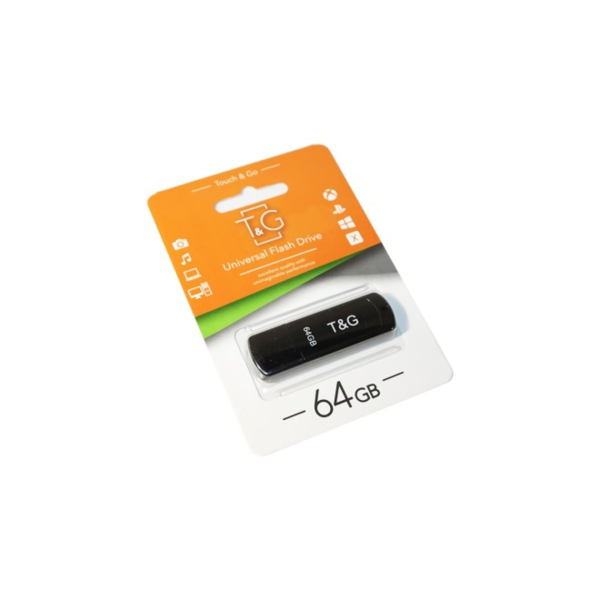 USB флеш накопитель T&G 64GB 011 Classic Series Black USB 2.0 (TG011-64GBBK) 256_256.jpg