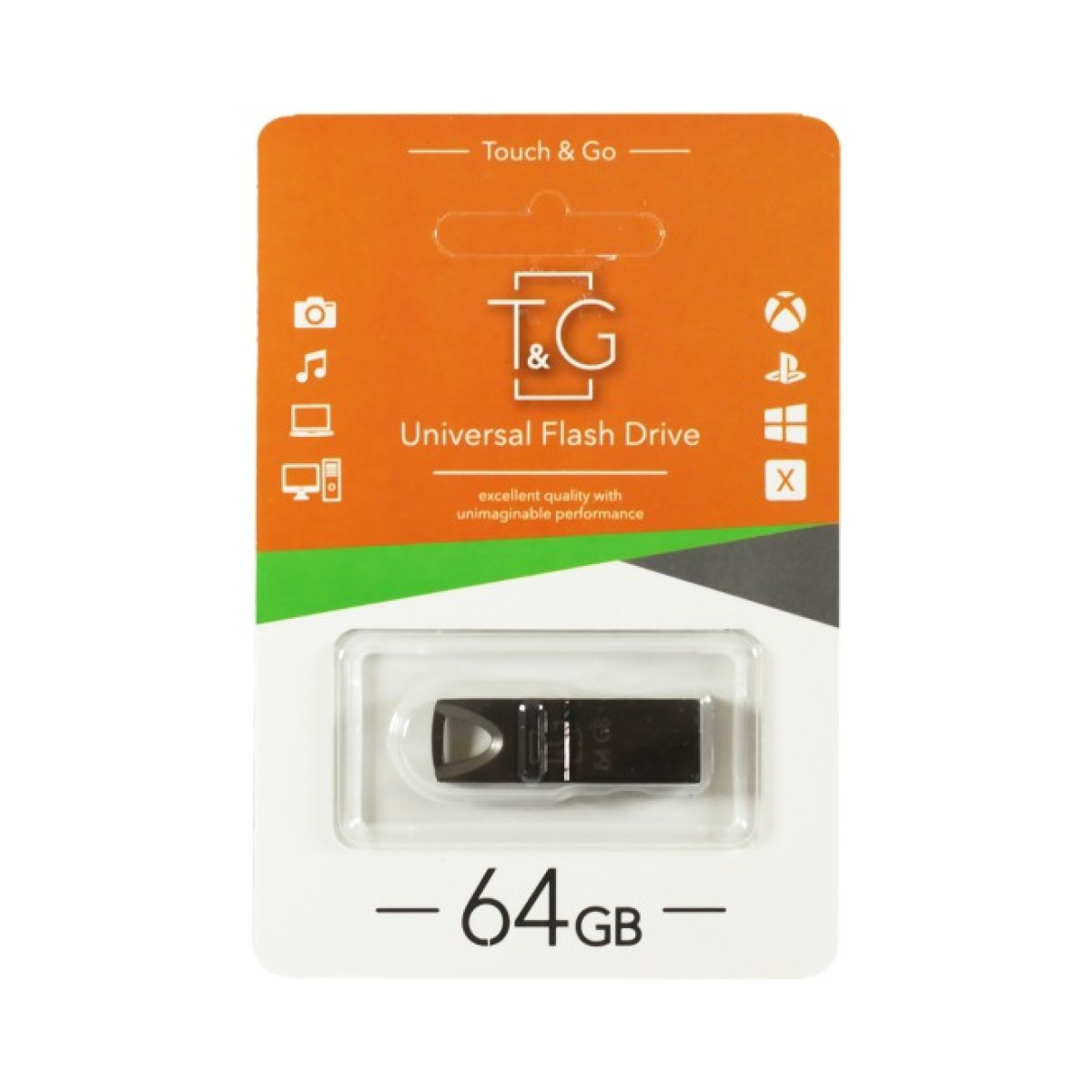 USB флеш накопичувач T&G 64GB 117 Metal Series Black USB 2.0 (TG117BK-64G) 256_256.jpg