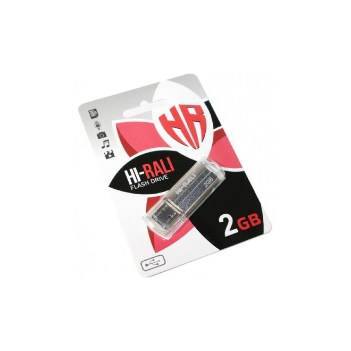 USB флеш накопичувач Hi-Rali 2GB Rocket Series Black USB 2.0 (HI-2GBRKTBK) 256_256.jpg