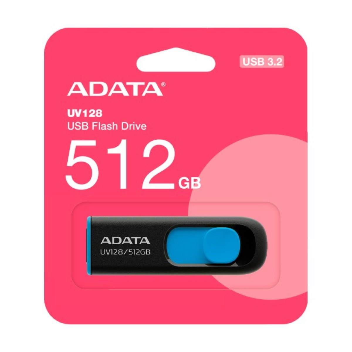 USB флеш накопичувач ADATA 512GB AUV 128 Black/Blue USB 3.2 (AUV128-512G-RBE) 98_98.jpg - фото 4