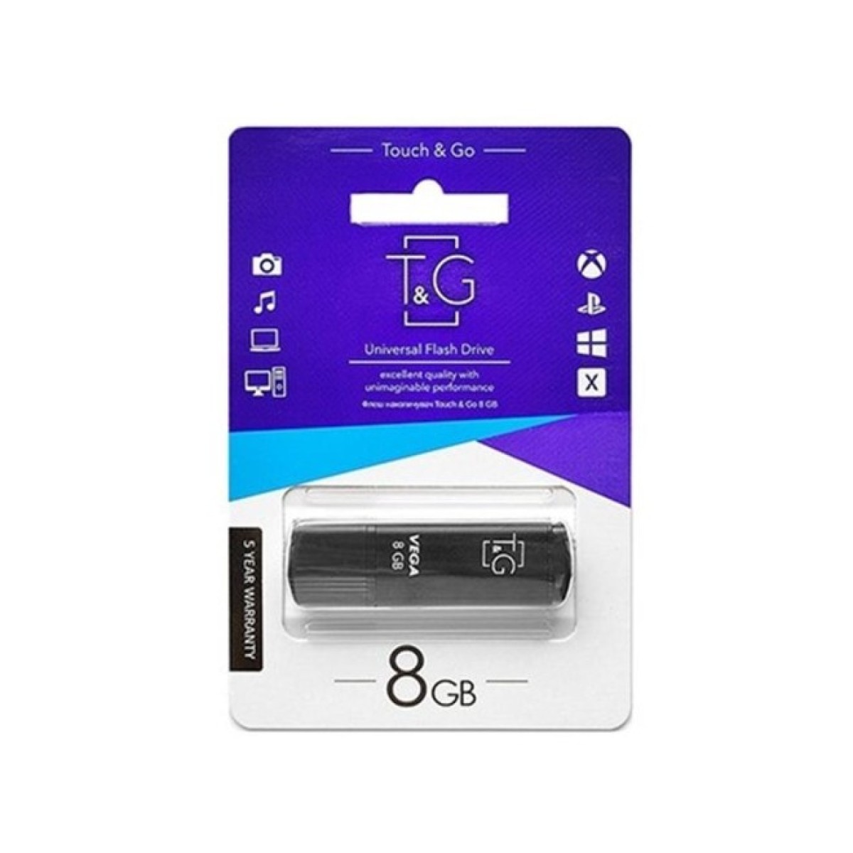 USB флеш накопичувач T&G 8GB 121 Vega Series Black USB 2.0 (TG121-8GBBK) 98_98.jpg - фото 2