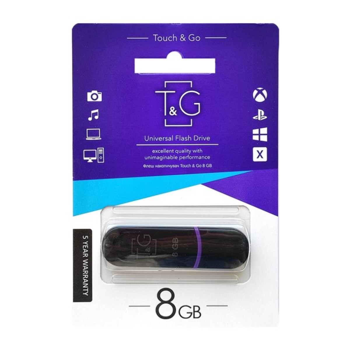 USB флеш накопичувач T&G 8GB 012 Classic Series Black USB 2.0 (TG012-8GBBK) 98_98.jpg - фото 2