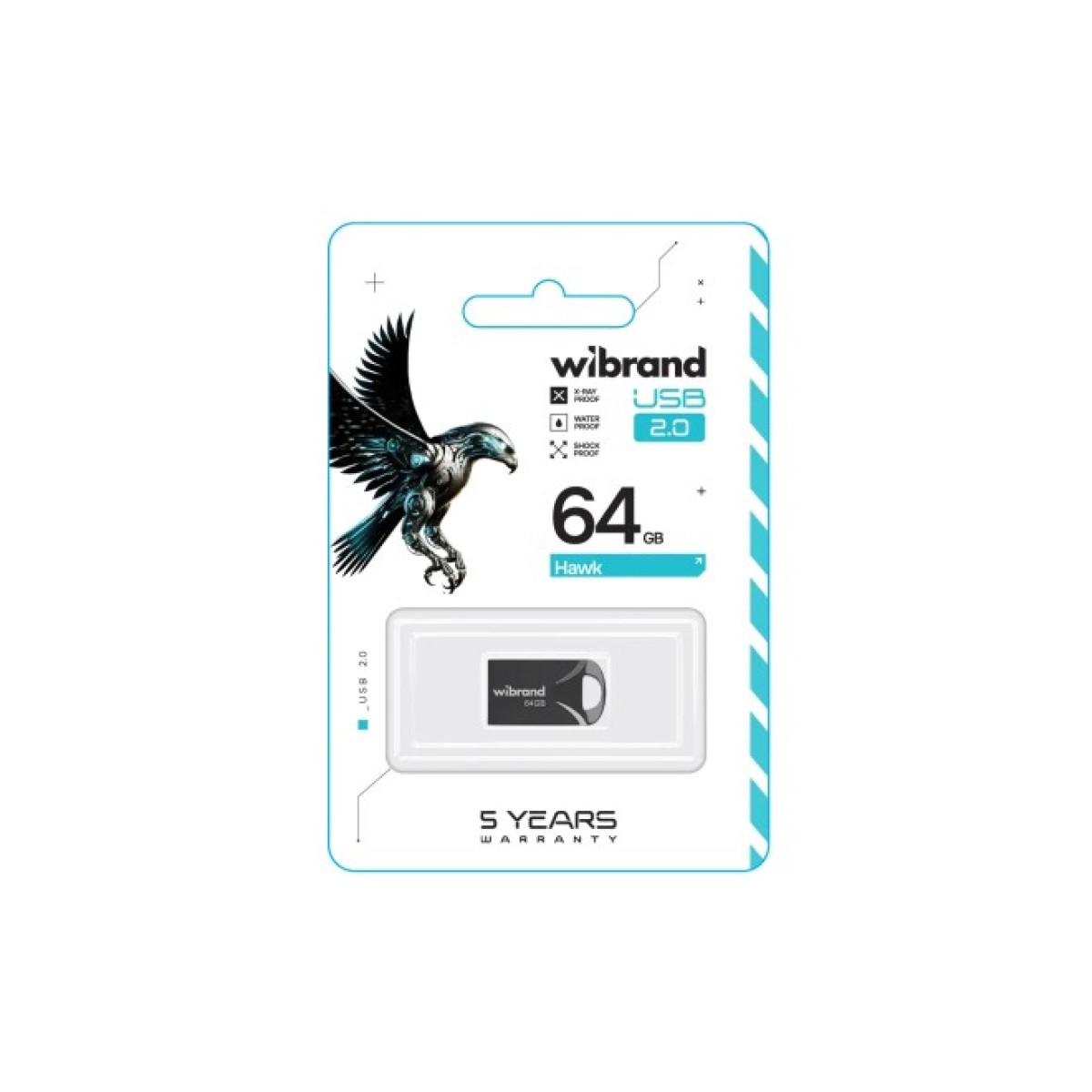 USB флеш накопичувач Wibrand 64GB Hawk Black USB 2.0 (WI2.0/HA64M1B) 98_98.jpg - фото 2