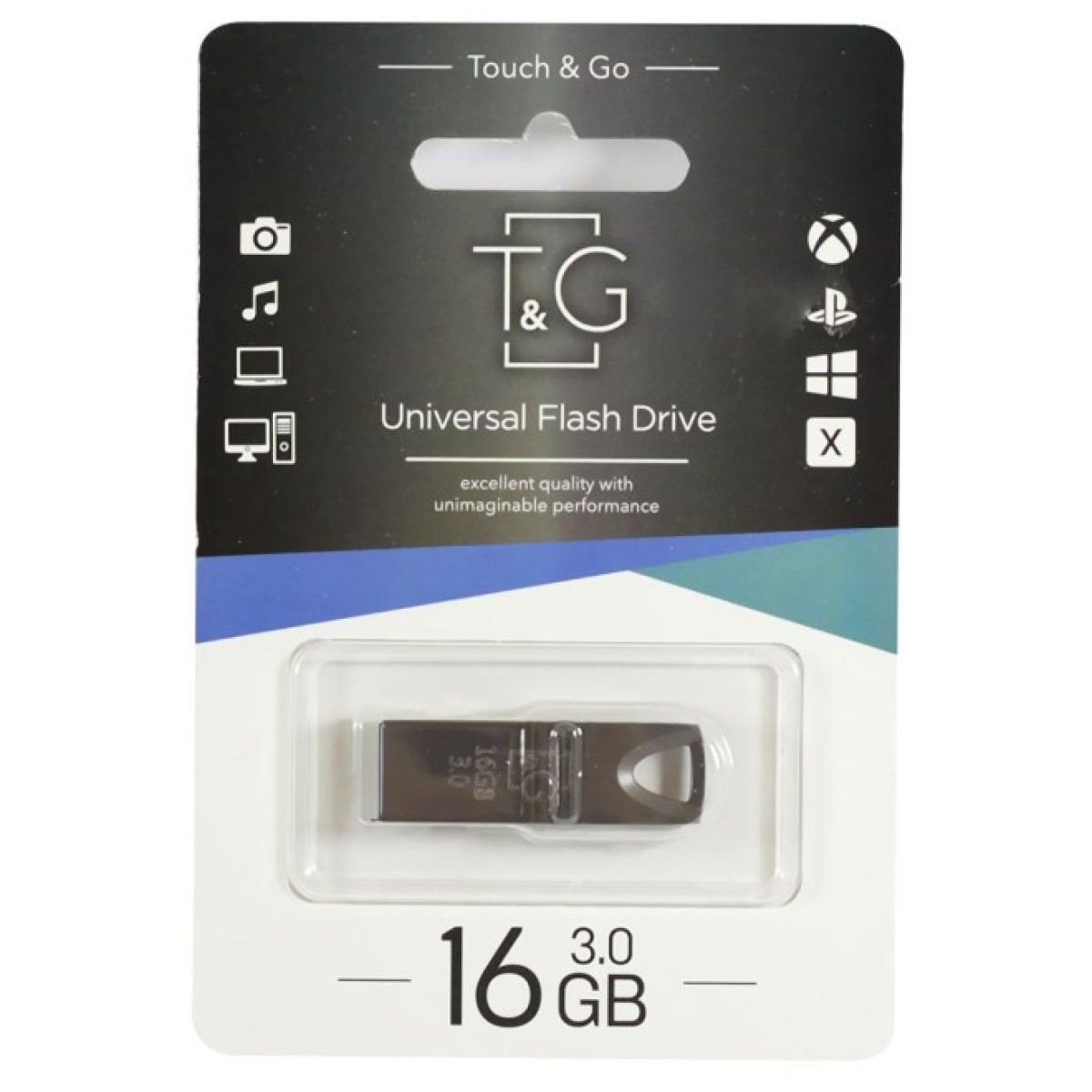 USB флеш накопитель T&G 16GB 117 Metal Series Black USB 3.0 (TG117BK-16G3) 256_256.jpg