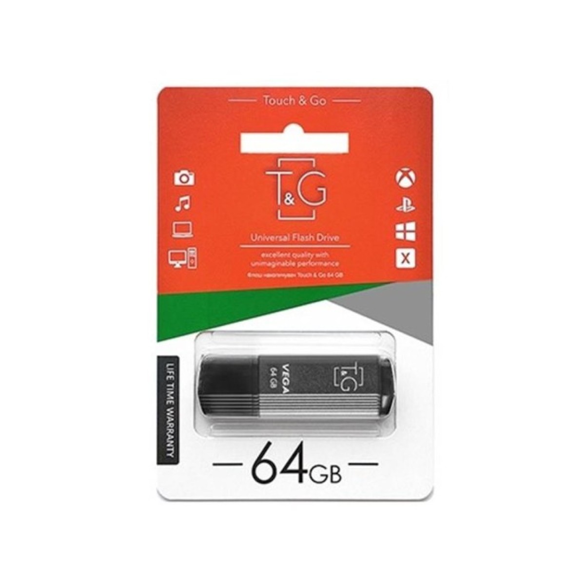 USB флеш накопичувач T&G 64GB 121 Vega Series Grey USB 2.0 (TG121-64GBGY) 98_98.jpg - фото 2