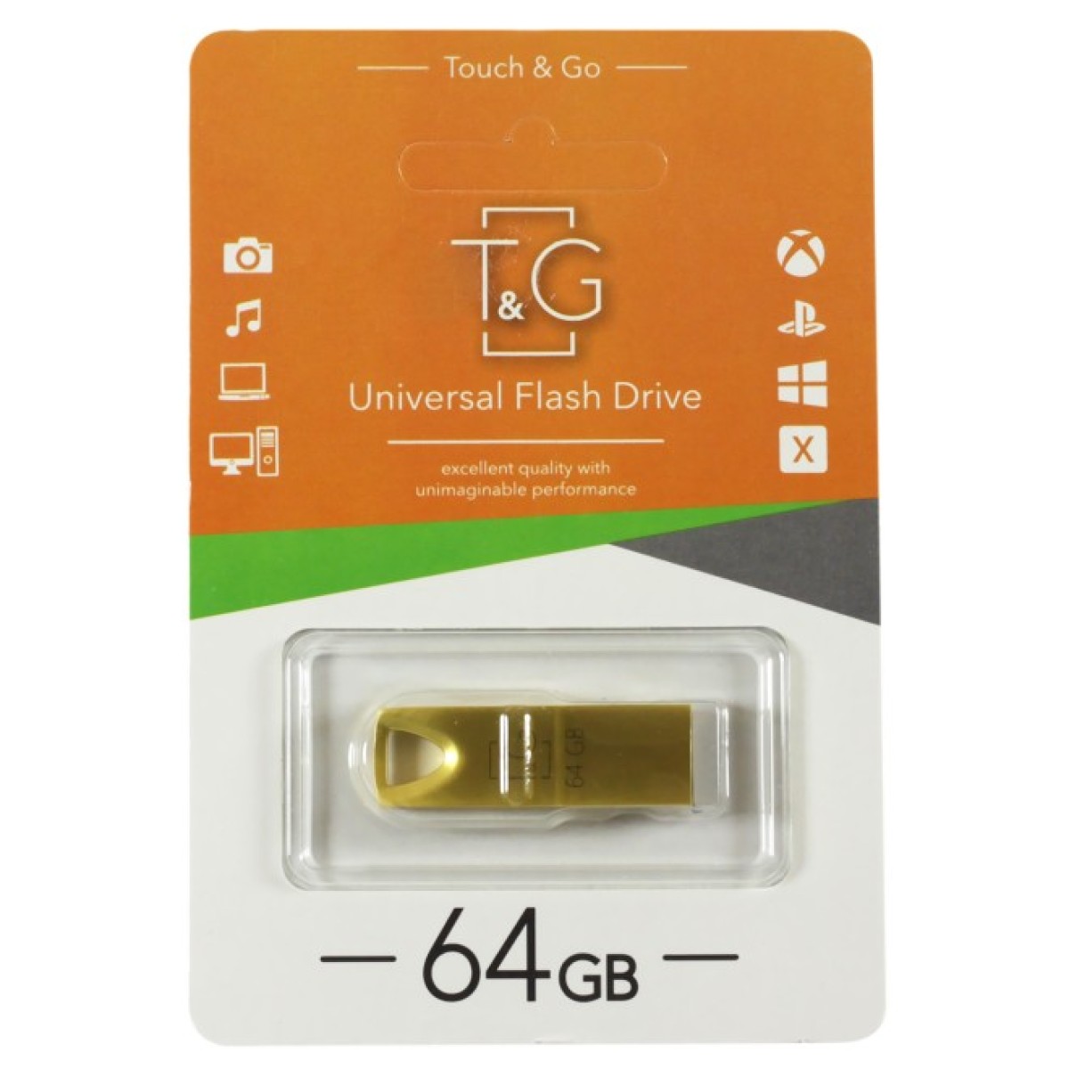 USB флеш накопичувач T&G 64GB 117 Metal Series Gold USB 2.0 (TG117GD-64G) 98_98.jpg