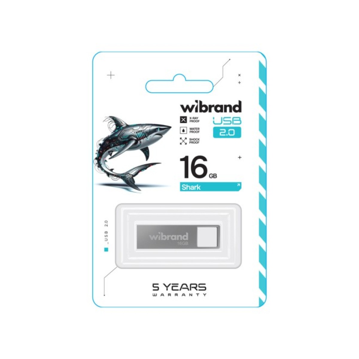 USB флеш накопичувач Wibrand 16GB Shark Silver USB 2.0 (WI2.0/SH16U4S) 98_98.jpg - фото 2