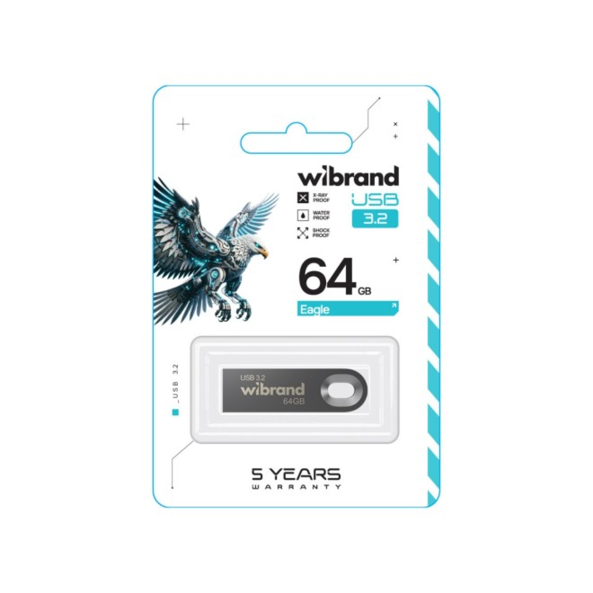 USB флеш накопитель Wibrand 64GB Eagle Grey USB 3.2 (WI3.2/EA64U10G) 98_98.jpg - фото 2