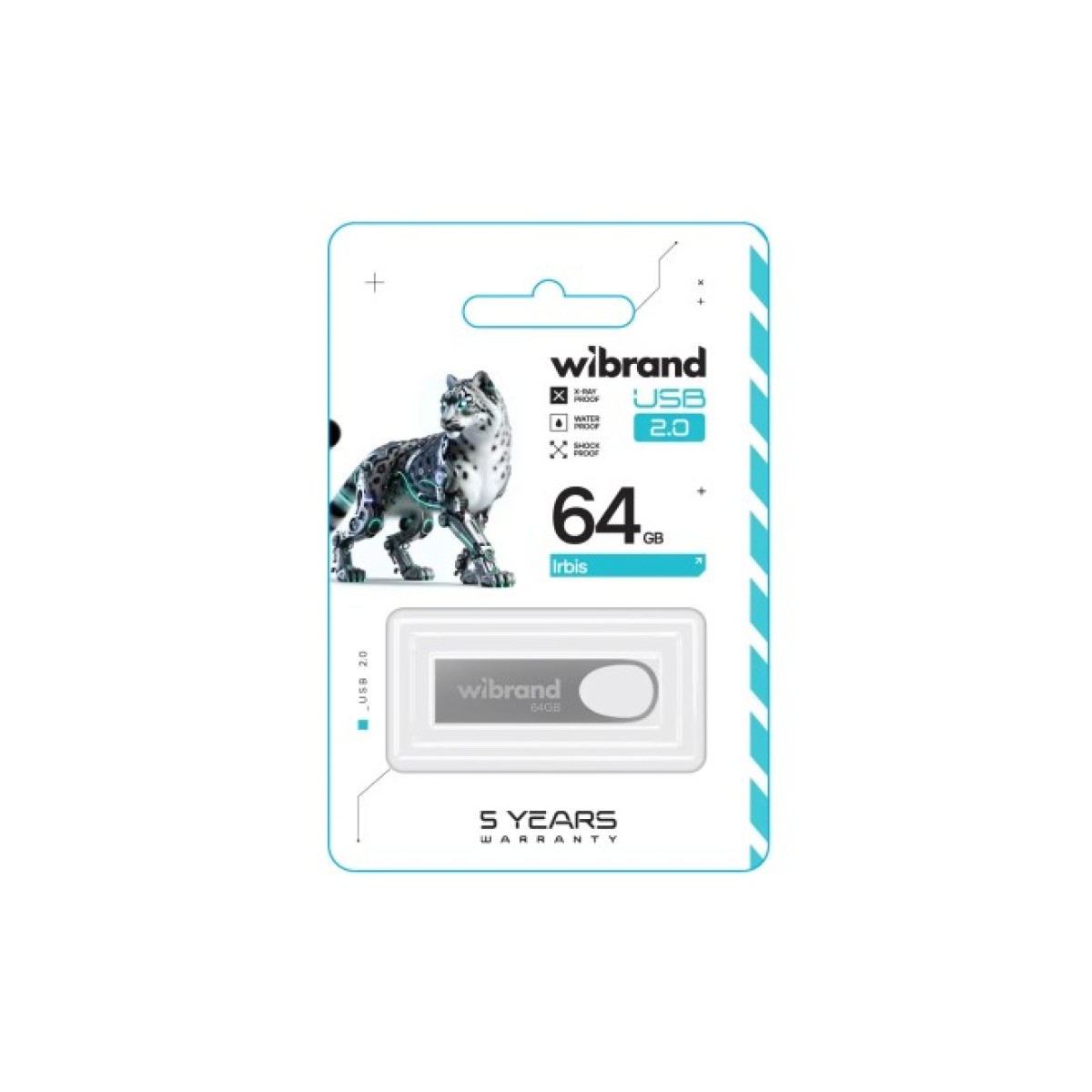 USB флеш накопитель Wibrand 64GB Irbis Silver USB 2.0 (WI2.0/IR64U3S) 98_98.jpg - фото 2