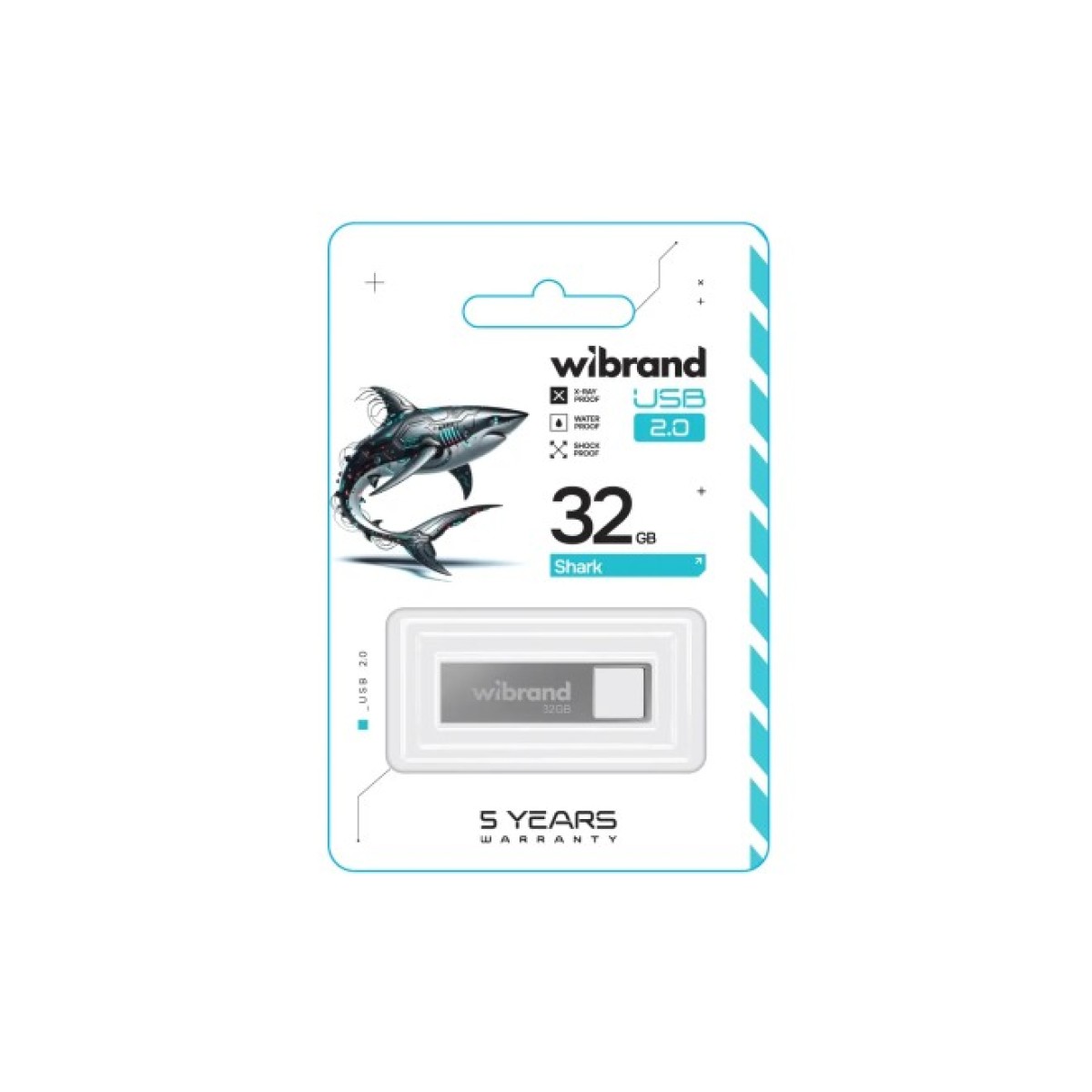 USB флеш накопичувач Wibrand 32GB Shark Silver USB 2.0 (WI2.0/SH32U4S) 98_98.jpg - фото 2