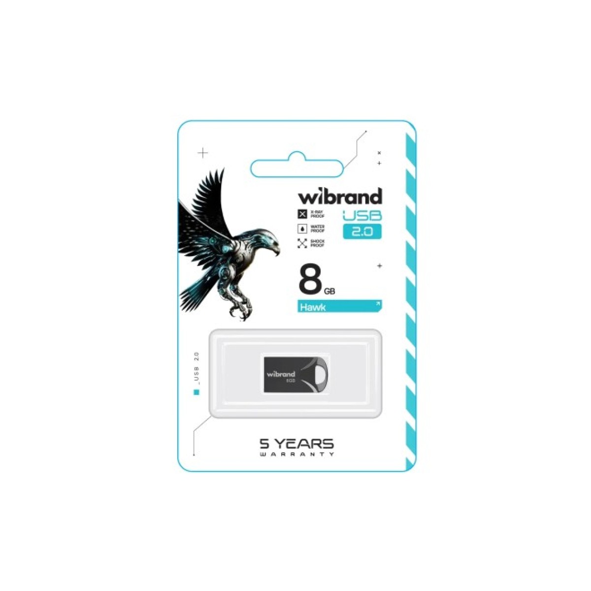 USB флеш накопичувач Wibrand 8GB Hawk Black USB 2.0 (WI2.0/HA8M1B) 98_98.jpg - фото 2