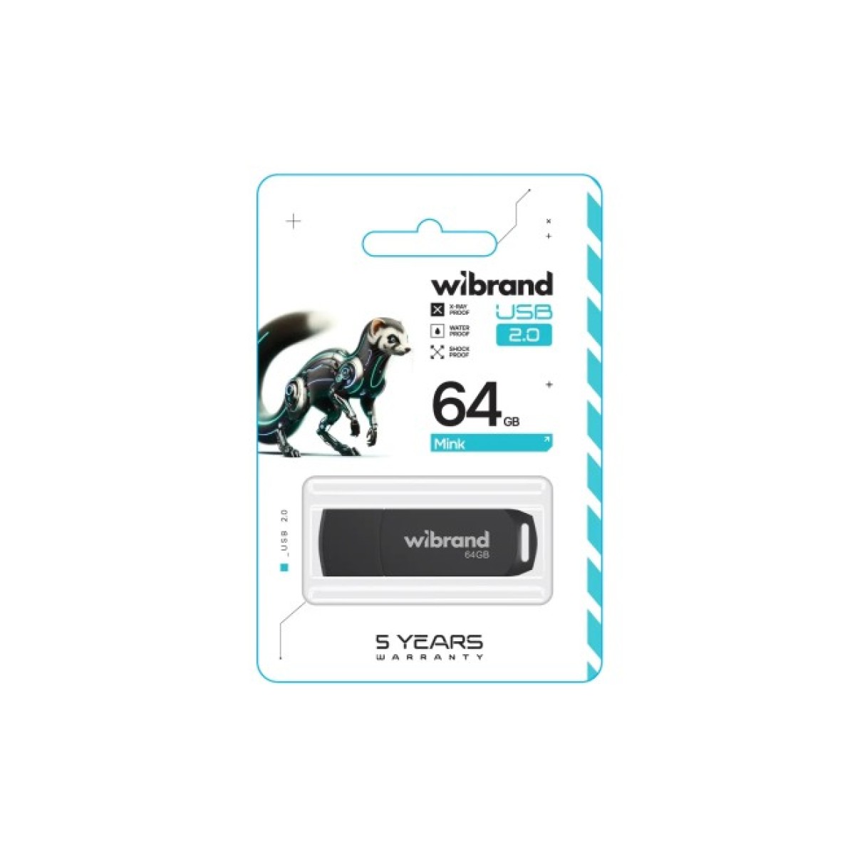 USB флеш накопитель Wibrand 64GB Mink Black USB 2.0 (WI2.0/MI64P4B) 98_98.jpg - фото 2