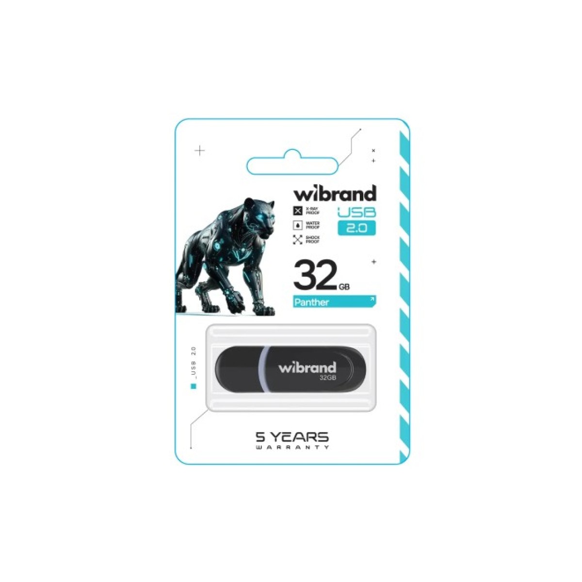 USB флеш накопичувач Wibrand 32GB Panther Black USB 2.0 (WI2.0/PA32P2B) 98_98.jpg - фото 2