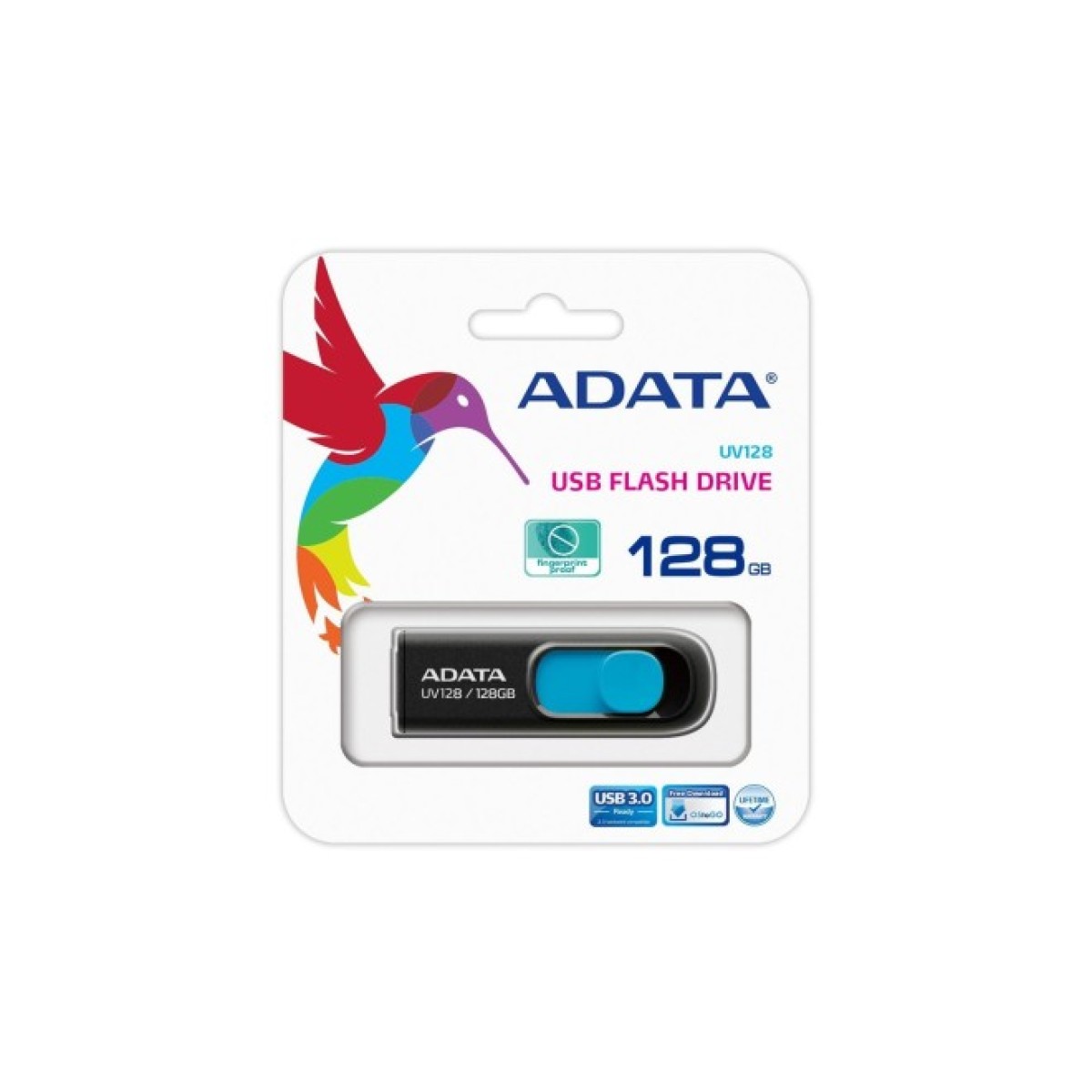 USB флеш накопичувач ADATA 128GB UV128 Black/Blue USB 3.1 (AUV128-128G-RBE) 98_98.jpg - фото 7