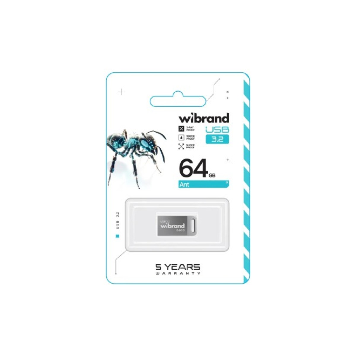 USB флеш накопичувач Wibrand 64GB Ant Silver USB 3.2 Gen 1 (USB 3.0) (WI3.2/AN64M4S) 98_98.jpg - фото 2