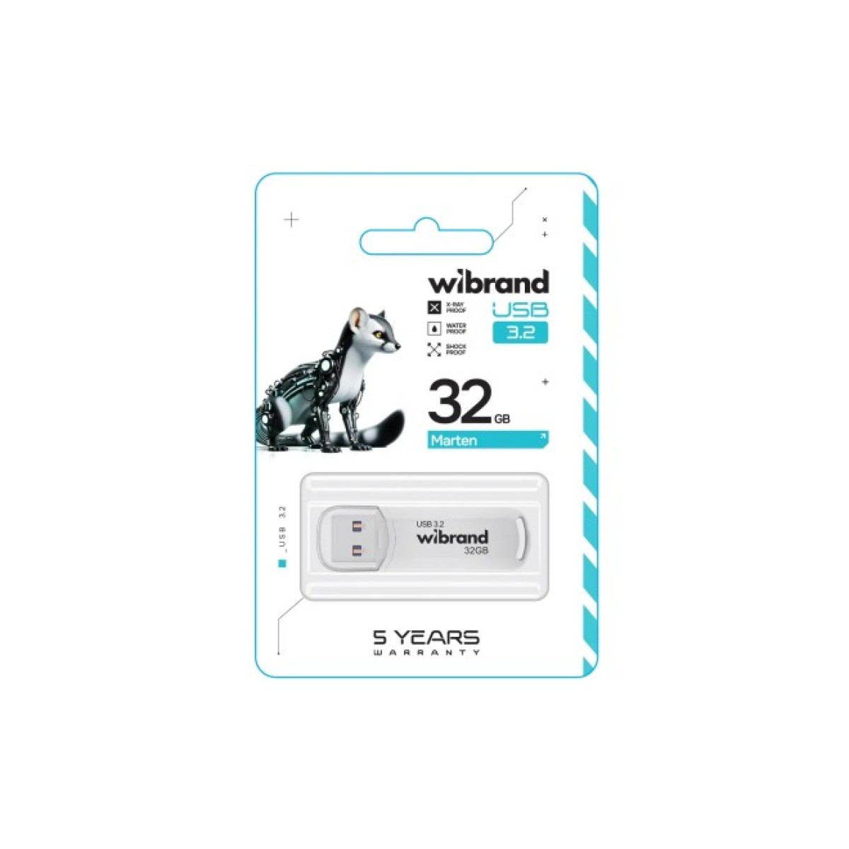 USB флеш накопитель Wibrand 32GB Marten White USB 3.2 Gen 1 (USB 3.0) (WI3.2/MA32P10W) 98_98.jpg - фото 2