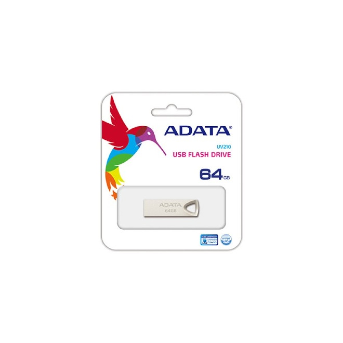 USB флеш накопичувач ADATA 64GB UV210 Metal Silver USB 2.0 (AUV210-64G-RGD) 98_98.jpg - фото 2